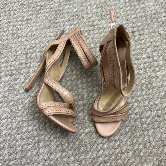 Brian Atwood Shoes - Brian Atwood "Lucila" Heeled Sandal nude cream strappy heels size 8